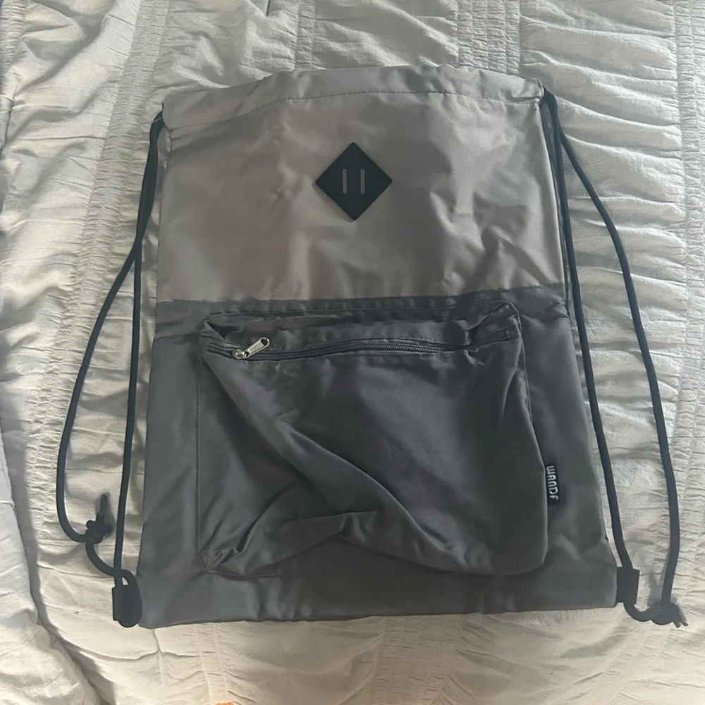 WANDF Grey Drawstring Backpack NEW - Picture 1 of 4